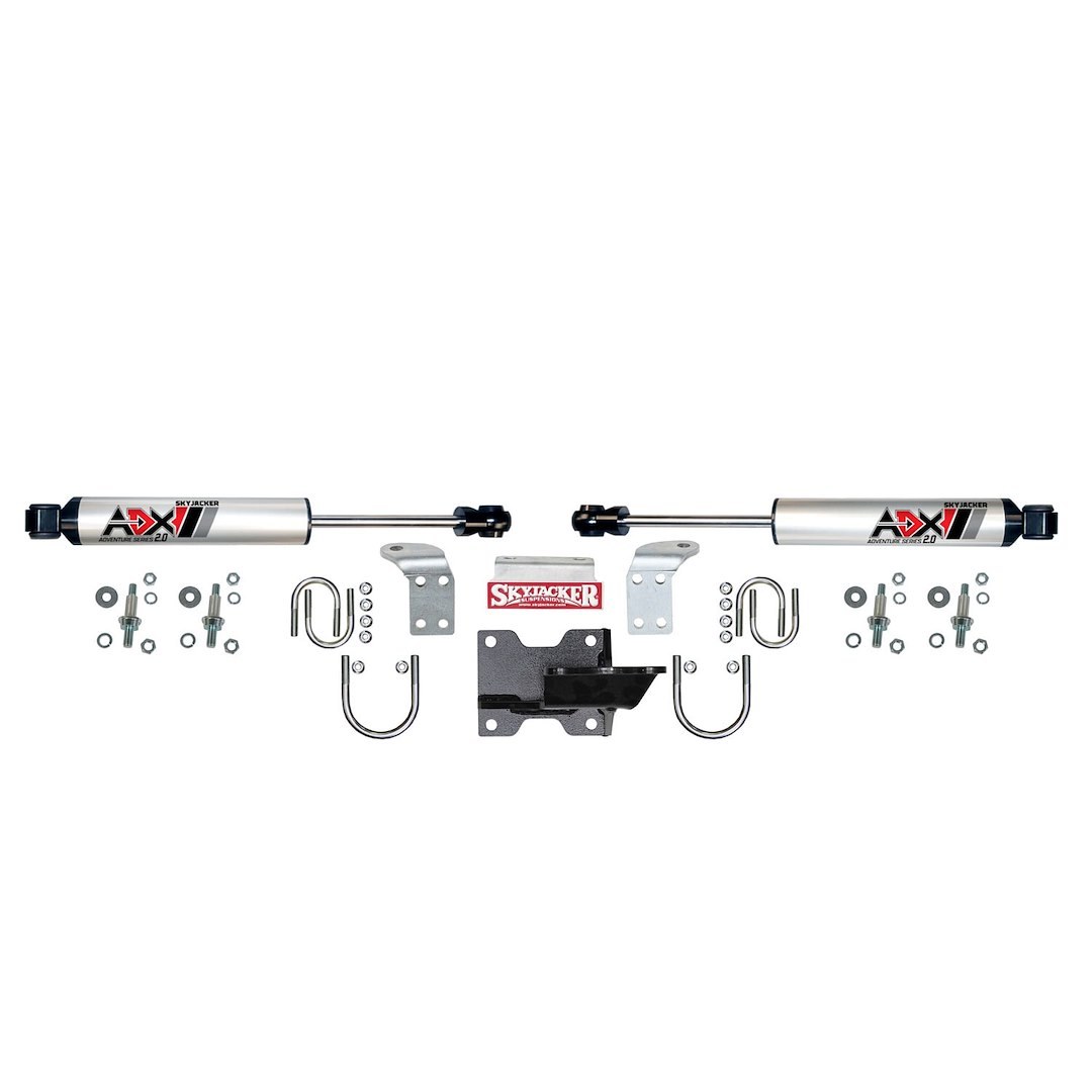 Skyjacker Steering Stabilizer, Adx 2.0, Dual, Silver Stabilizers, With Mounting Brackets/ Installation Hardware, Set of 2 – 2205