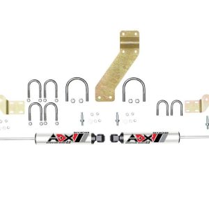 Skyjacker Steering Stabilizer, Adx 2.0 Aluminum Body Remote Reservoir, Dual, Silver Shock Body, With Brackets, Set of 2 – 2266