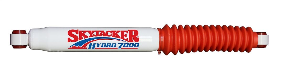 Skyjacker Steering Stabilizer, Heavy Duty Single, White Stabalizer with Red Boot, Mounts to OE Locations – 7003
