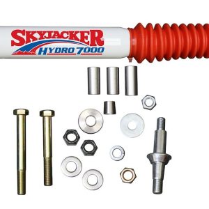 Skyjacker Steering Stabilizer, Heavy Duty OEM Single, White with Red Boot, Mounts to OE Locations – 7007