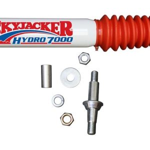 Skyjacker Steering Stabilizer, Heavy Duty OEM Single, White with Red Boot, Mounts to OE Locations – 7009