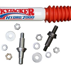 Skyjacker Steering Stabilizer, Heavy Duty OEM, Single, White with Red Boot, Mounts to OE Locations – 7055