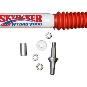 Skyjacker Steering Stabilizer, Heavy Duty OEM, Single, White with Red Boot, Mounts to OE Locations – 7098