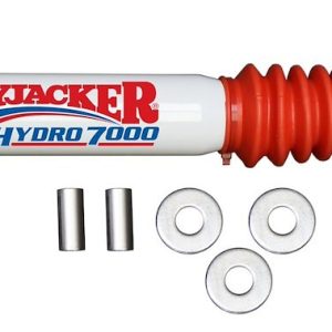 Skyjacker Steering Stabilizer, Heavy Duty OEM, Single, White with Red Shock Boot, Without Brackets/ Without Hardware, Mounts to OE Locations – 7099