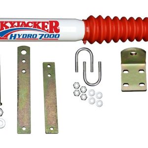 Skyjacker Steering Stabilizer, Single, White with Red Boot, Mounts to OE Locations – 7140