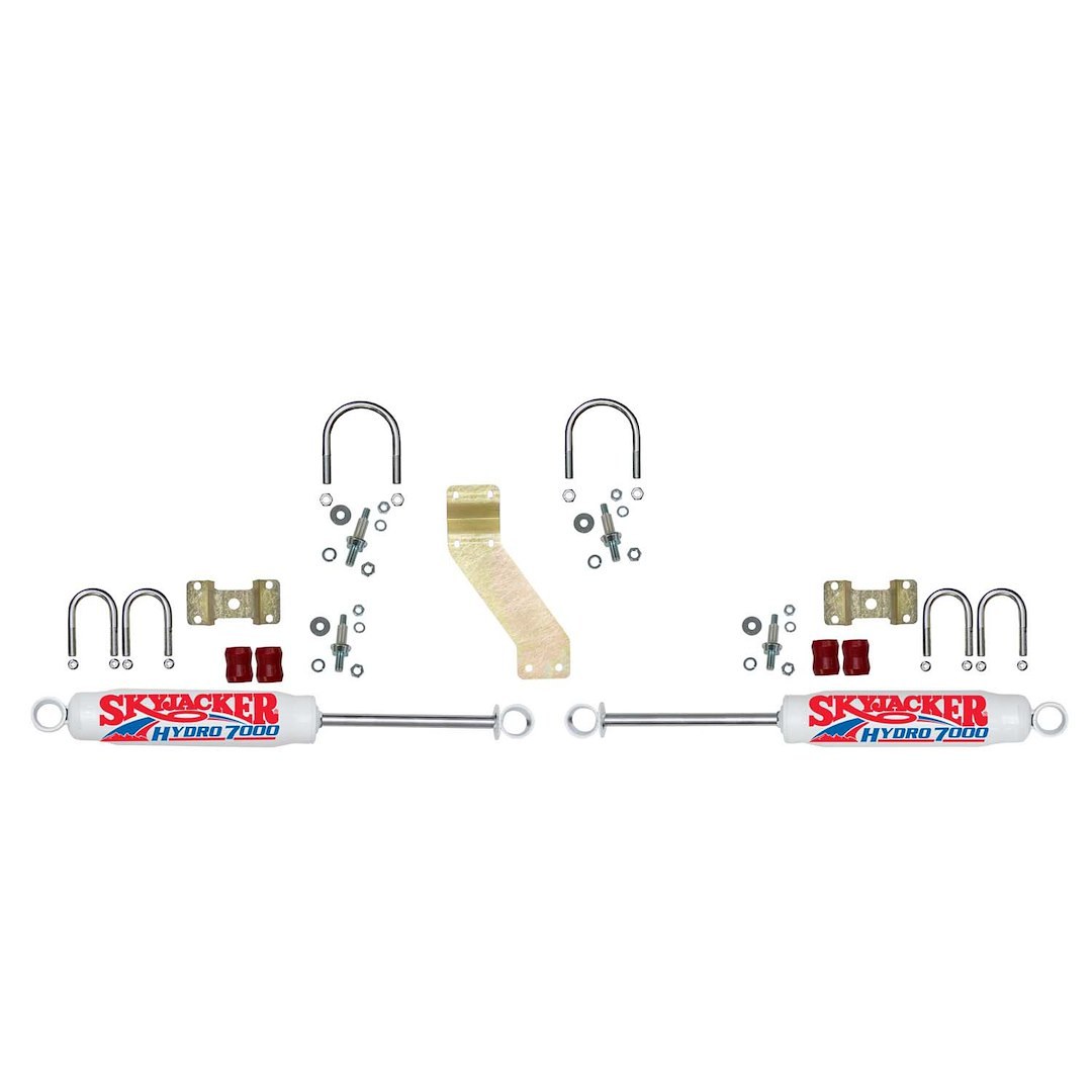 Skyjacker Steering Stabilizer, Hydro 7000, Dual, White Shock Body, With Brackets, Set of 2 – 7268
