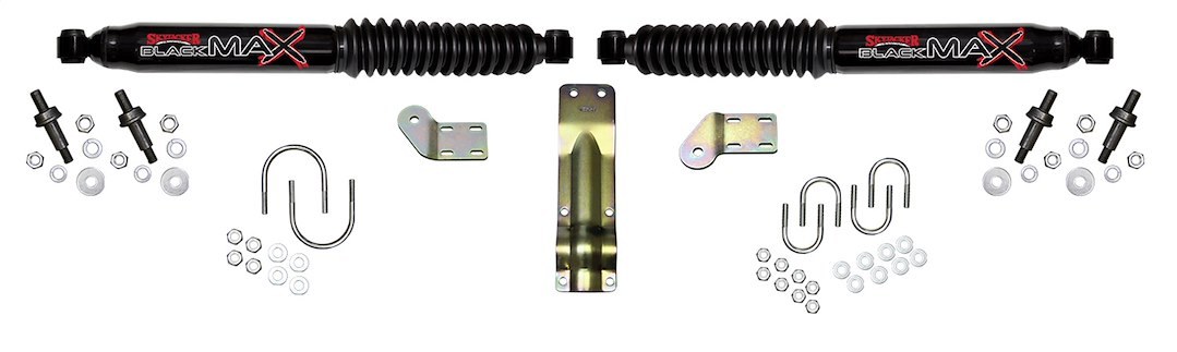 Skyjacker Steering Stabilizer, Black Max, Dual, Black Body, With Brackets, Set of 2 – 8254