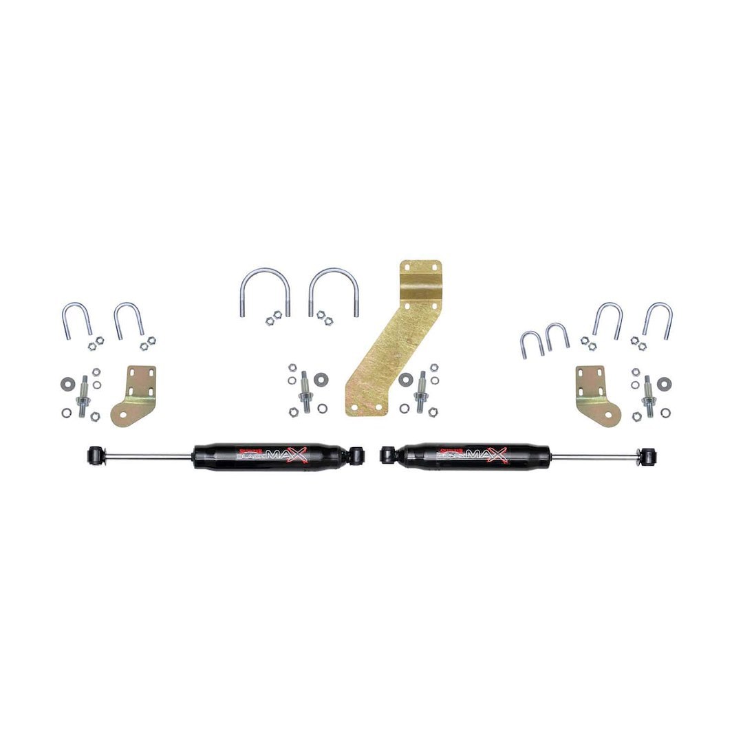 Skyjacker Steering Stabilizer, Black Max, Dual, Black Shock Body, With Brackets, Set of 2 – 8266