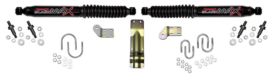 Skyjacker Steering Stabilizer, Black Max, Dual, Black Body, With Brackets, Set of 2 – 8270