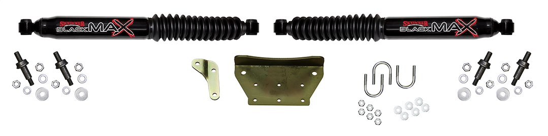 Skyjacker Steering Stabilizer, Black Max, Dual, Black Body, With Brackets, Set of 2 – 8299