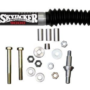 Skyjacker Steering Stabilizer, Heavy Duty OEM, Single, Silver with Black Boot, Mounts to OE Locations – 9007