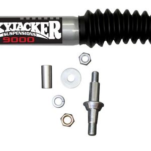 Skyjacker Steering Stabilizer, Heavy Duty OEM, Single, Silver with Black Boot, Mounts to OE Locations – 9009
