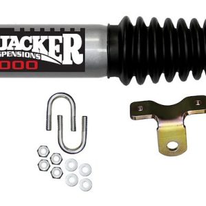 Skyjacker Steering Stabilizer, Single, Silver with Black Boot, With Brackets – 9100