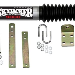 Skyjacker Steering Stabilizer, Single, Silver with Black Boot, Mounts to OE Locations – 9140