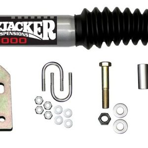 Skyjacker Steering Stabilizer, Single, Silver with Black Boot, With Brackets – 9199