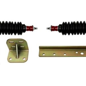 Skyjacker Steering Stabilizer, Dual, Silver Stabilizers, With Mounting Brackets/ Black Boots/ Installation Hardware, Set of 2 – 9240