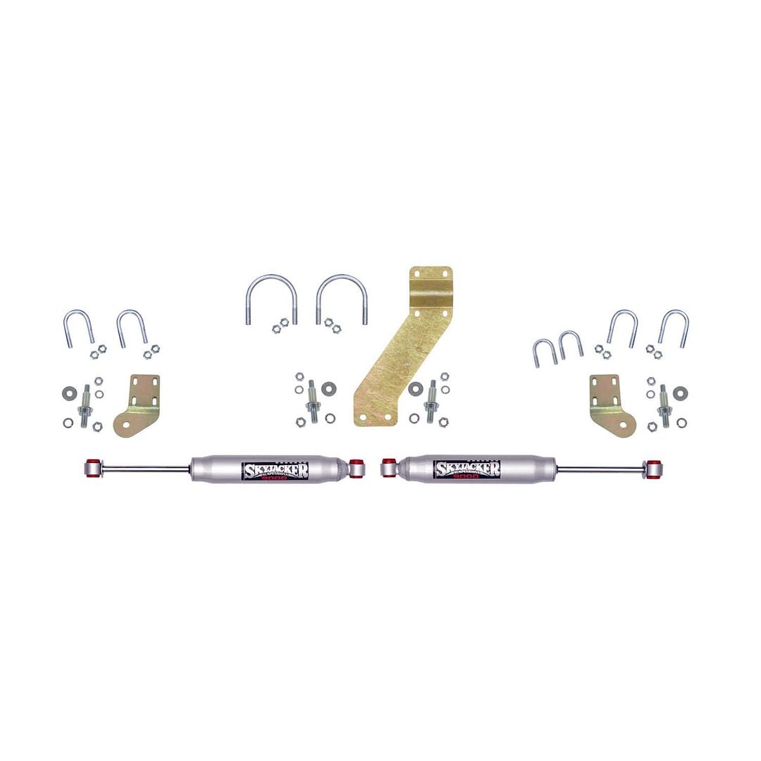 Skyjacker Steering Stabilizer, M95 Monotube, Dual, Silver Shock Body, With Brackets, Set of 2 – 9266
