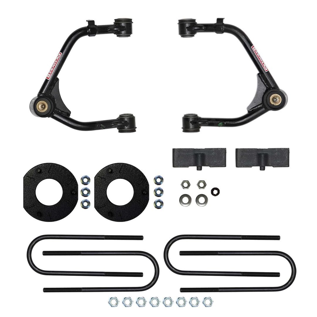 Skyjacker Lift Kit Suspension, 3-1/2 Inch Front Lift, 2 Inch Rear Lift, Without Rear Shock Absorbers IN Kit – Shock Change Not Necessary – C19350M
