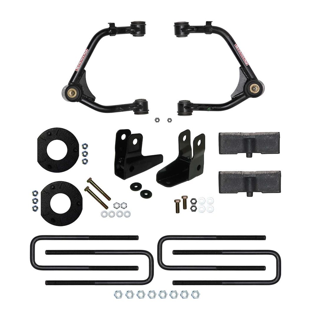 Skyjacker Lift Kit Suspension, 3-1/2 Inch Front Lift, 2 Inch Rear Lift, Without Shock Absorbers IN Kit – Shock Change Not Necessary – C19350PSE