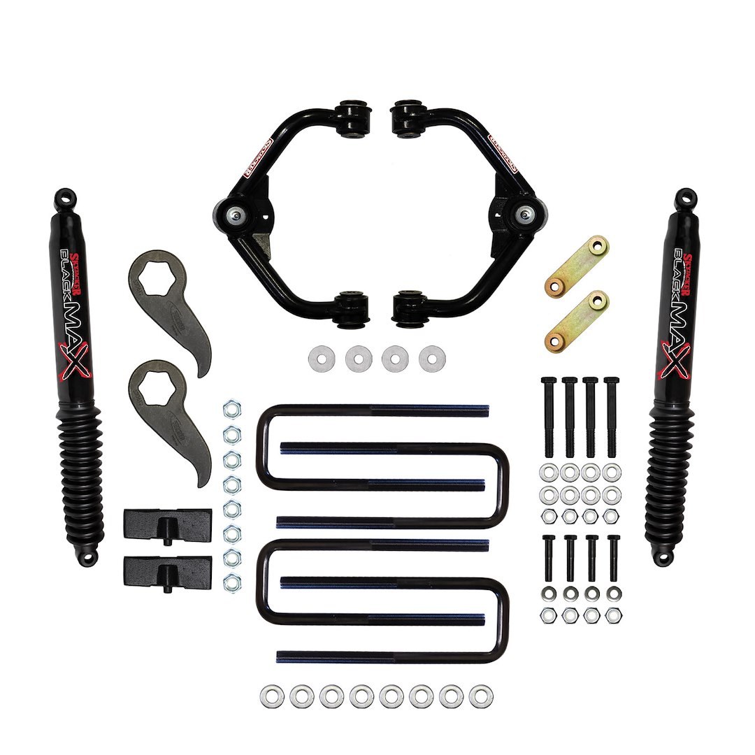 Skyjacker Lift Kit Suspension, Black Max, 3 to 3-1/2 Inch Front Lift, 3 to 3-1/2 Inch Rear Lift – C20350PB