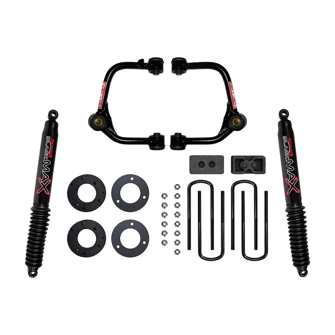 Skyjacker Lift Kit Suspension, Black Max, 3 Inch Front Lift, 3 Inch Rear Lift, With Rear Black Max 8500 Shock Absorbers – F2130PB