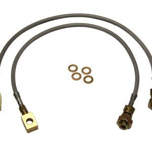 Skyjacker Brake Line, Braided Stainless Steel Hose, Use with 3 Inch to 4 Inch Lift, Set of 2 – FBL16