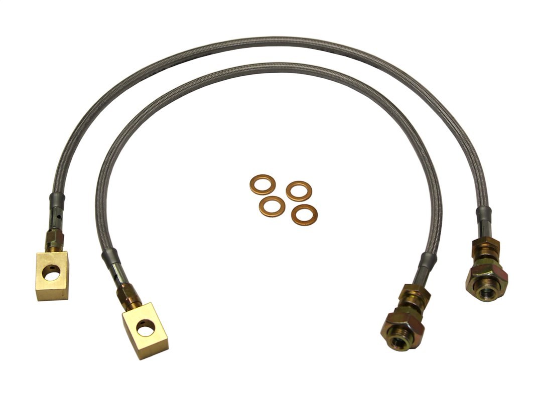 Skyjacker Brake Line, Braided Stainless Steel Hose, Use with 3 Inch to 4 Inch Lift, Set of 2 – FBL16