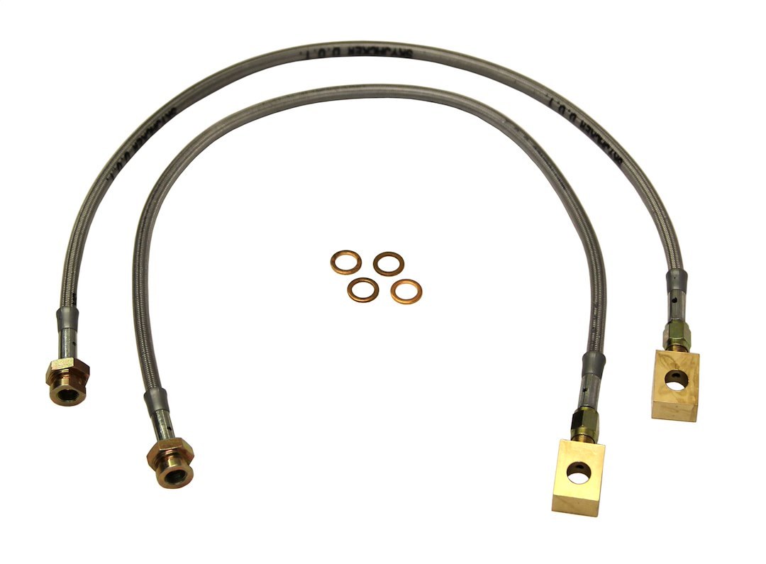 Skyjacker Brake Line, Braided Stainless Steel Hose, Use with 3 Inch to 4 Inch Lift, Set of 2 – FBL17