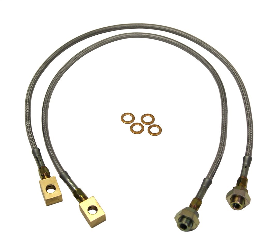Skyjacker Brake Line, Braided Stainless Steel Hose, Use with 5 Inch to 8 Inch Lift, Set of 2 – FBL18