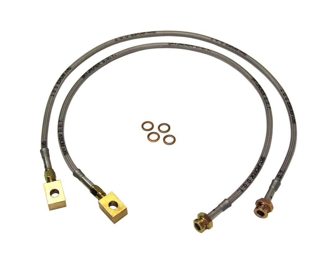 Skyjacker Brake Line, Braided Stainless Steel Hose, Use with 5 Inch to 8 Inch Lift, Set of 2 – FBL19