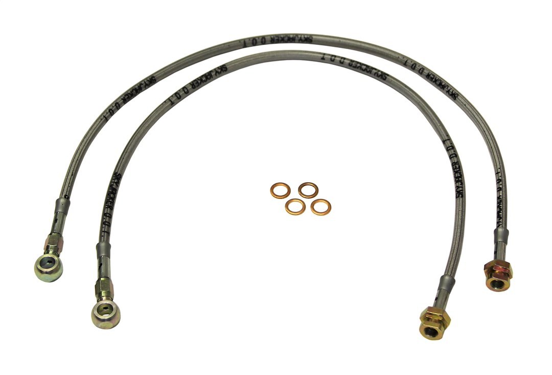 Skyjacker Brake Line, Braided Stainless Steel Hose, Use with 6 Inch to 8 Inch Lift, Set of 2 – FBL29