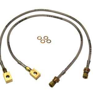 Skyjacker Brake Line, Braided Stainless Steel Hose, Use with 4 Inch to 6 Inch Lift, Set of 2 – FBL93