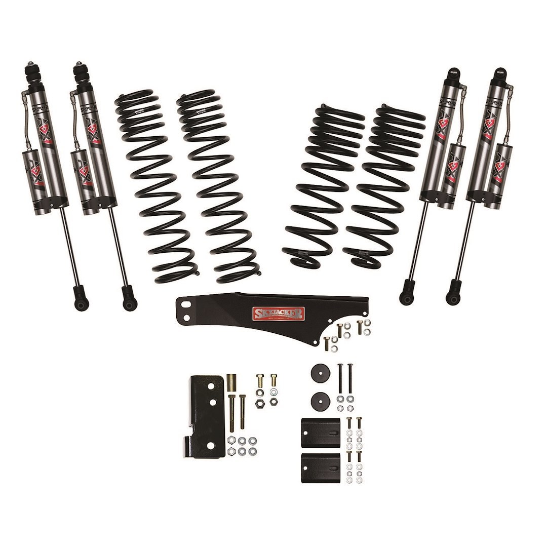 Skyjacker Lift Kit Suspension, Adx 2.0 Aluminum Body Remote Reservoir, 2-1/2 Inch Front Lift, 2-1/2 Inch Rear Lift – JK25BKXLT