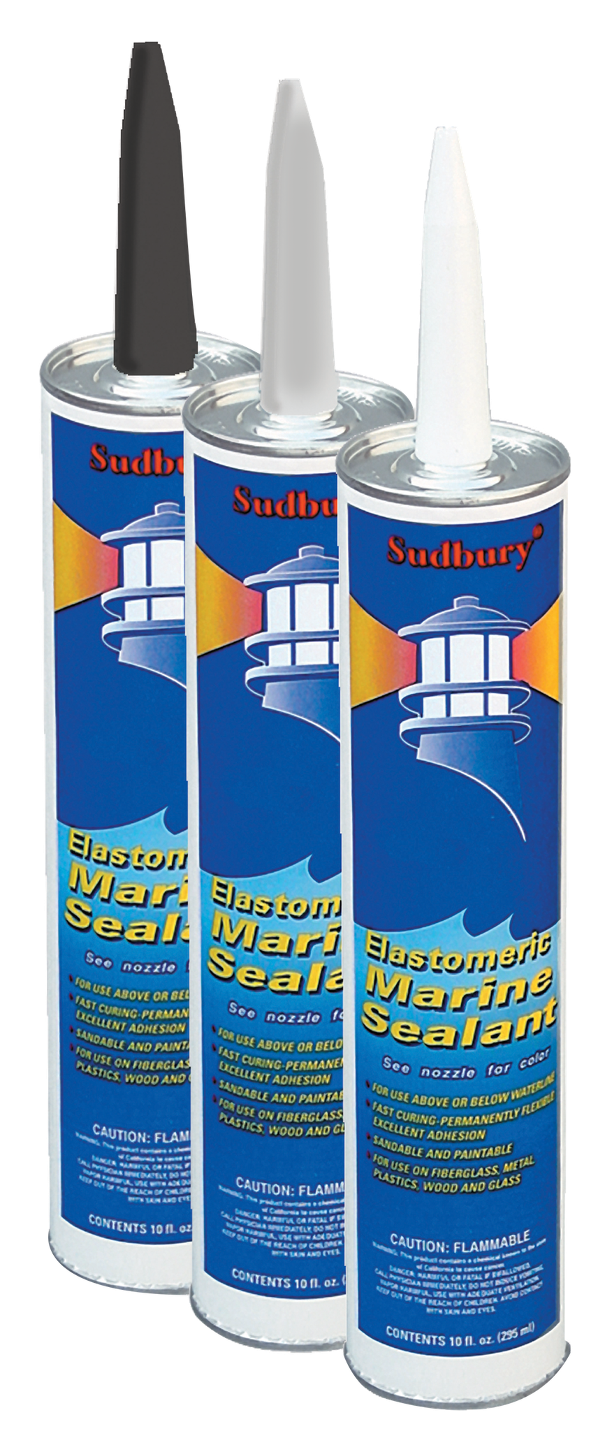 Sudbury Adhesive Sealant, Elastomeric, Used to Seal Ports/ Bed Hardware/ Stops Leaks on Fiberglass/ Glass/ Plastic/ Metal and Wood Surfaces – 301