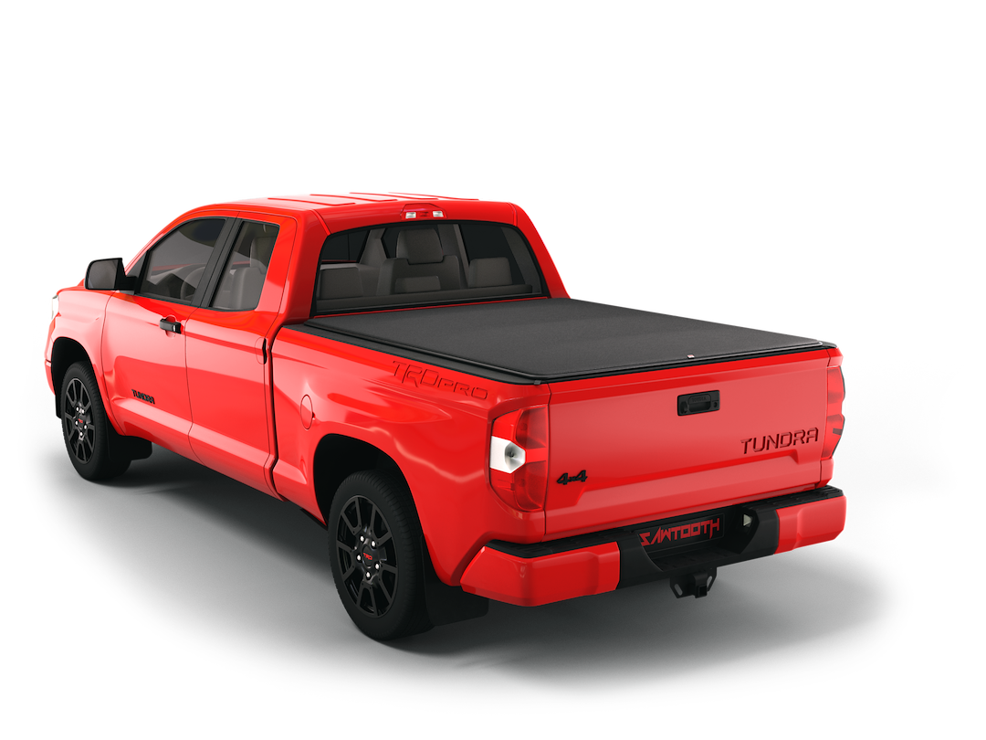 Sawtooth Tonneau Cover, Stretch, Soft Roll-Up Hook and Loop, Non-Lockable, Matte Black, Textile Composite, Expandable – TTU025-22