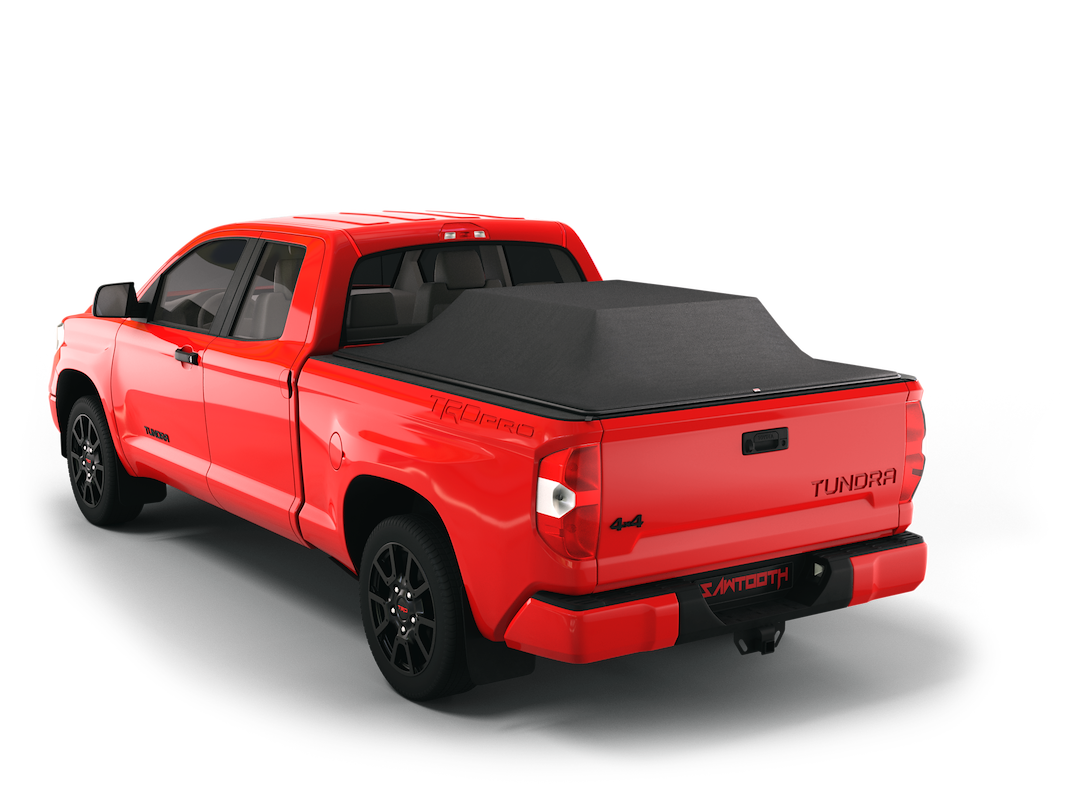 Sawtooth Tonneau Cover, Stretch, Soft Roll-Up Hook and Loop, Non-Lockable, Matte Black, Textile Composite, Expandable – TTU025-22