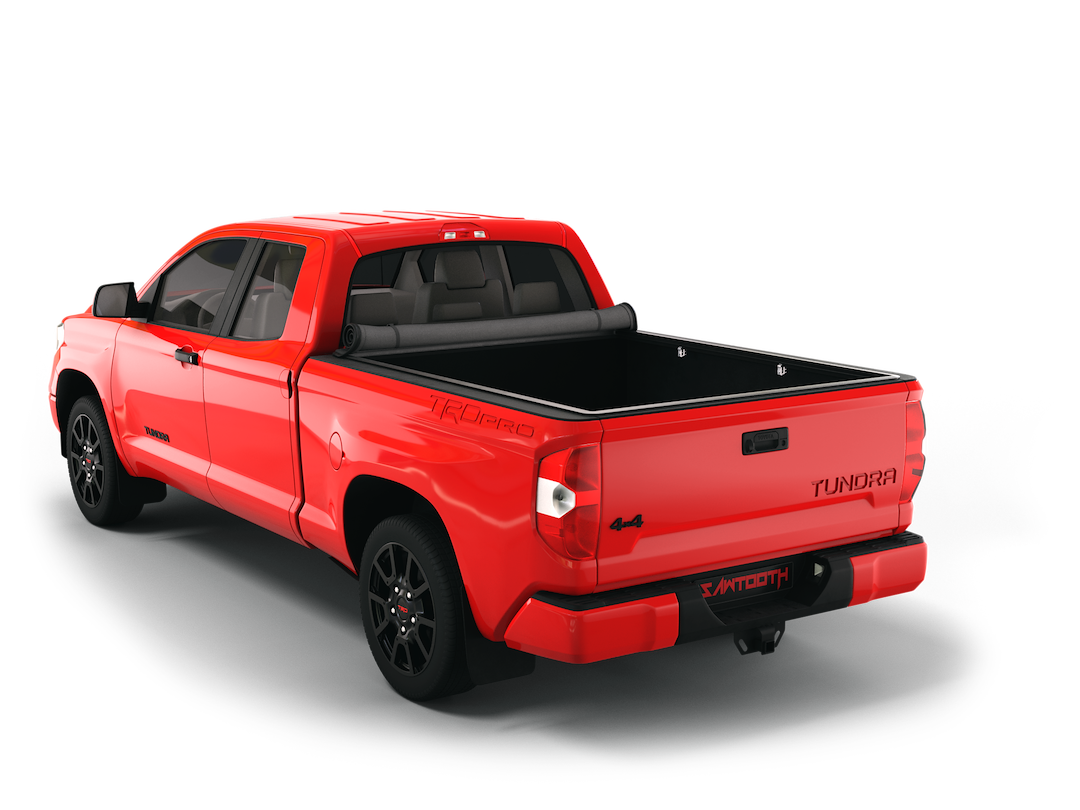 Sawtooth Tonneau Cover, Stretch, Soft Roll-Up Hook and Loop, Non-Lockable, Matte Black, Textile Composite, Expandable – TTU025-22