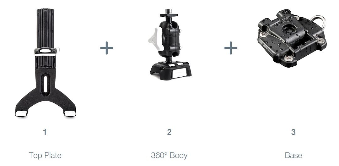 Scanstrut Tablet Mount, Rokk Mini, For 5 to 8-1/4 Inch Width Tablets, Screw Down Base, Flat Surface Mount, Black/ White – RLS-508-401