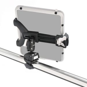 Scanstrut Tablet Mount, Rokk Mini, For 5 to 8-1/4 Inch Width Tablets, Rail Base, Mounts on 3/4 to 1-1/4 Inch Rail, Black/ White – RLS-508-402