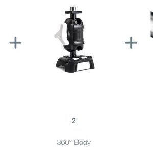 Scanstrut Tablet Mount, Rokk Mini, For 5 to 8-1/4 Inch Width Tablets, Rail Base, Mounts on 3/4 to 1-1/4 Inch Rail, Black/ White – RLS-508-402