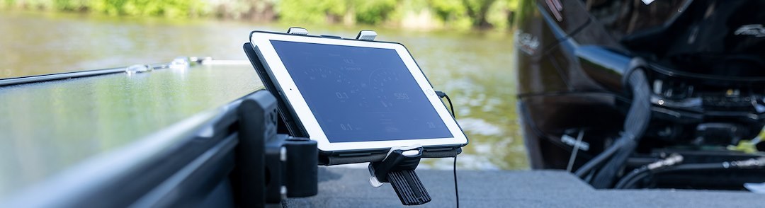 Scanstrut Tablet Mount, For 5 to 8-1/4 Inch Width Tablets, Surface Mount, Black/ White, 2.65 Pound Maximum Load Capacity – RLS-508-404