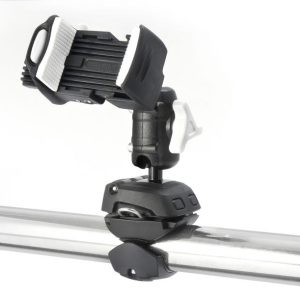 Scanstrut Cell Phone Mount, Rokk Mini, Fits 1-3/4 to 3-3/4 Inch Width Smartphones/ Handheld GPS, Rail Mount Base Kit, Black/ White – RLS-509-402