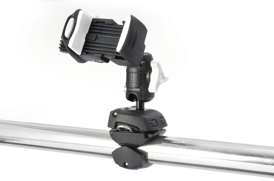 Scanstrut Cell Phone Mount, Rokk Mini, Fits 1-3/4 to 3-3/4 Inch Width Smartphones/ Handheld GPS, Rail Mount Base Kit, Black/ White – RLS-509-402
