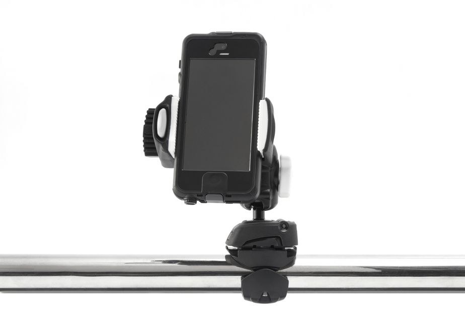 Scanstrut Cell Phone Mount, Rokk Mini, Fits 1-3/4 to 3-3/4 Inch Width Smartphones/ Handheld GPS, Rail Mount Base Kit, Black/ White – RLS-509-402