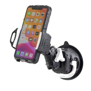 Scanstrut Cell Phone Mount, Rokk Mini, Fits 1-3/4 to 3-3/4 Inch Width Smartphones/ Handheld GPS, Suction Cup Mount Kit, Black/ White – RLS-509-405