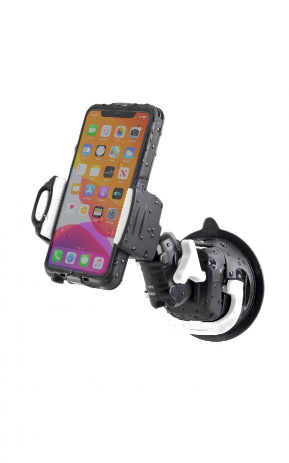 Scanstrut Cell Phone Mount, Rokk Mini, Fits 1-3/4 to 3-3/4 Inch Width Smartphones/ Handheld GPS, Suction Cup Mount Kit, Black/ White – RLS-509-405