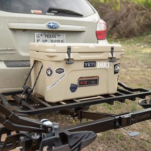 Saris Cyclin Trailer Hitch Cargo Carrier, Rack Style, 120 Pounds Capacity, 48 Inch Length X 18 Inch Width, Non-Folding, Black, Steel – 4425