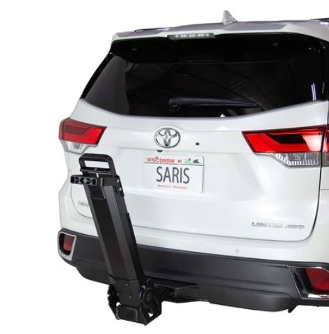 Saris Cyclin Bike Rack, Mhs, 2 Inch Receiver Hitch Mount, Holds 3 Bikes, Without Lock, Foldable, Black – 4620