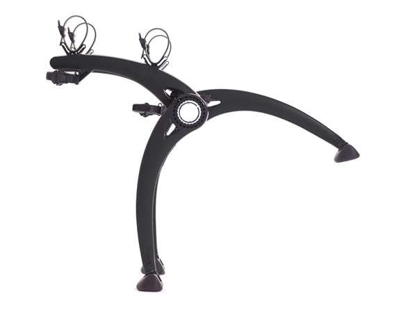Saris Cyclin Bike Rack, Bones, Trunk/ Hatch Mount, Holds 2 Bikes, Up to 70 Pound Weight Capacity, Frame Clamp, Without Lock, Foldable, Black – 805BL