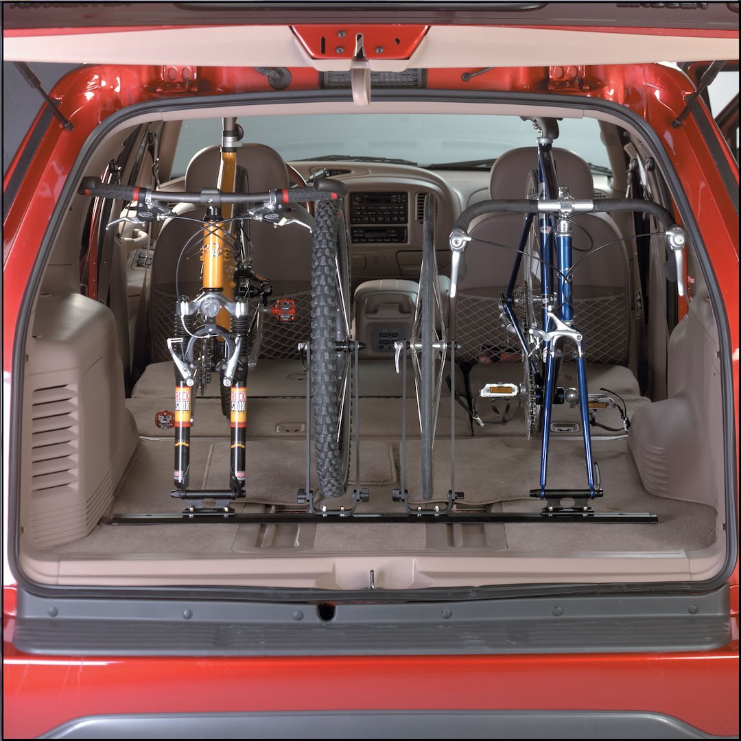 Saris Cyclin Bike Rack, Traps, Mounts Inside Truck Bed/ Minivans and Suvs, Holds One Front Wheels or AN Extra Wheel, Black, Aluminum – WHL1